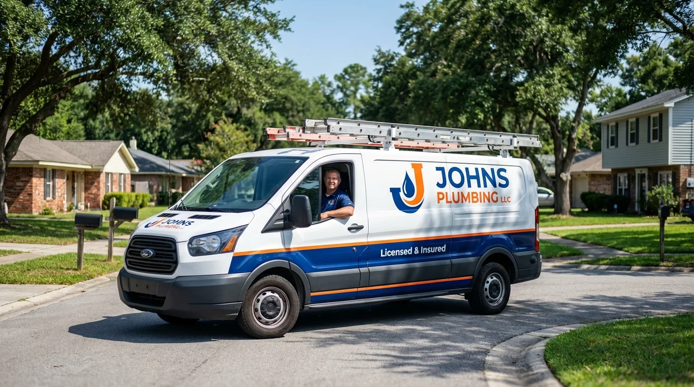 Johns Plumbing LLC service van in Washougal, WA