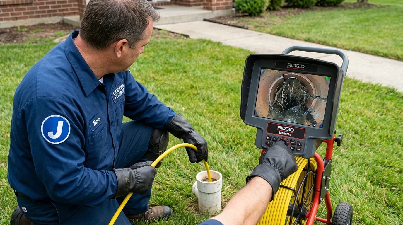 Sewer camera inspection being performed by Johns Plumbing LLC in Washougal